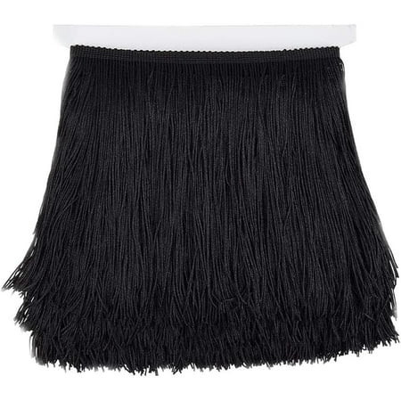 6 Inch Fringe Trim for Sewing, 10 Yards Polyester Black Tassel Trim Fringe Chainette Trimmings Ribbon for Latin Dance Dress Clothes Crafts DIY Clothing Lamp and Pillow Decorations-Black Color | Walmart (US)