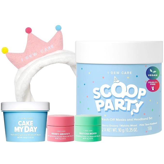 I Dew Care Wash-off Masks with Headband Set - Scoop Party | Skincare Essentials, Gift, Hydrating,... | Amazon (US)