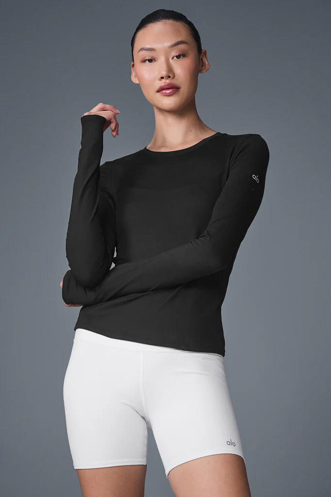 Alosoft Finesse Long Sleeve - Black | Alo Yoga (US)