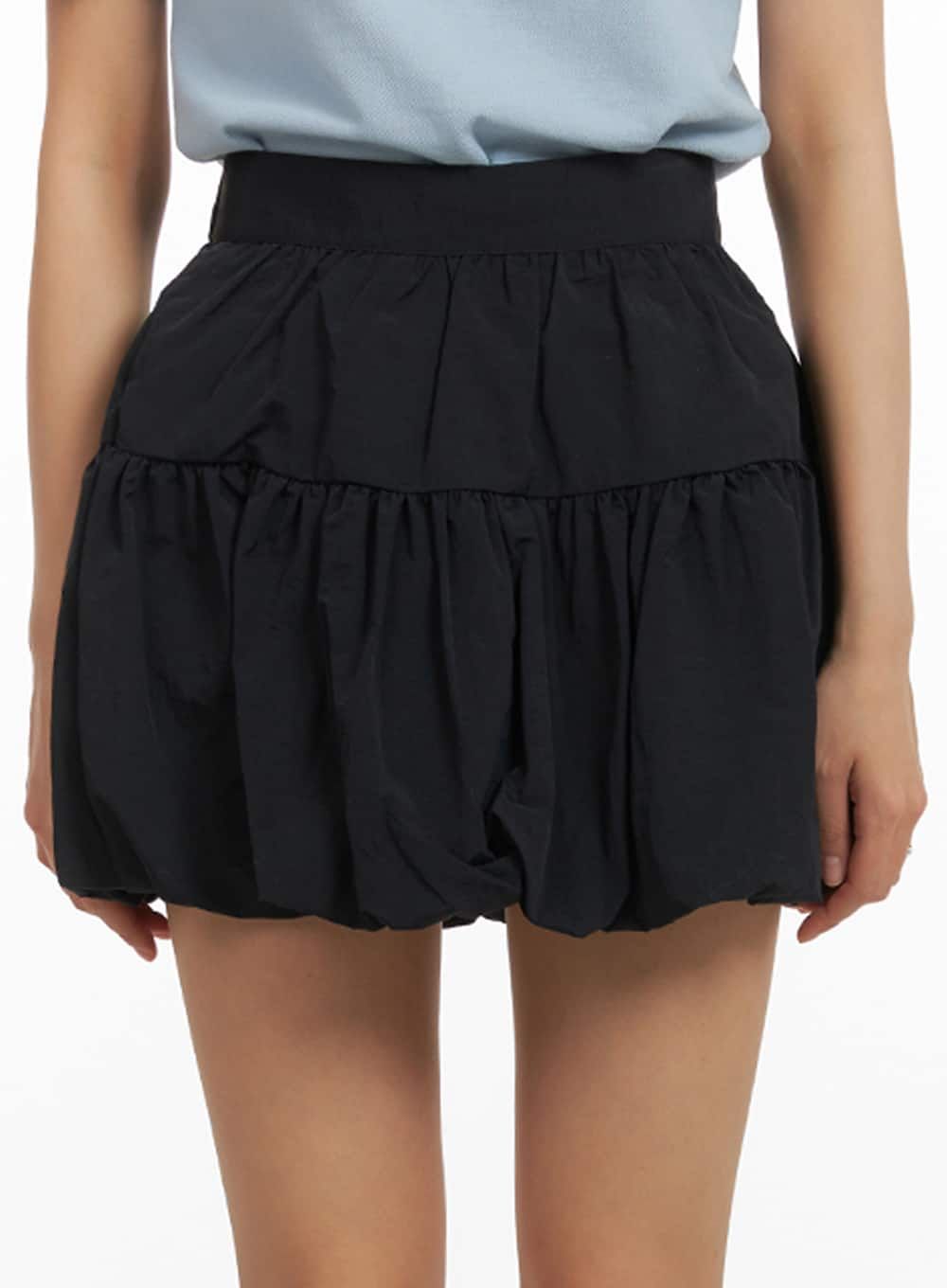 Shirred Balloon Mini Skirt IA417 | Lewkin