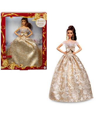 2025 Holiday BARBIE Doll Light Brown Hair | Macy's