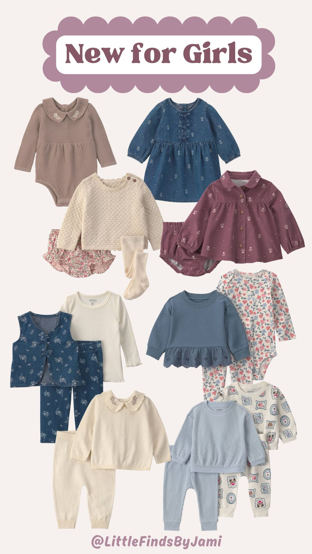 New baby girl outfit sets at Target. Carter's. Baby shower gift idea. Girl mom. Expecting mom. Fall winter. Sweat set. Dress. Family photos.

#LTKmomlife #LTKBaby #LTKBump