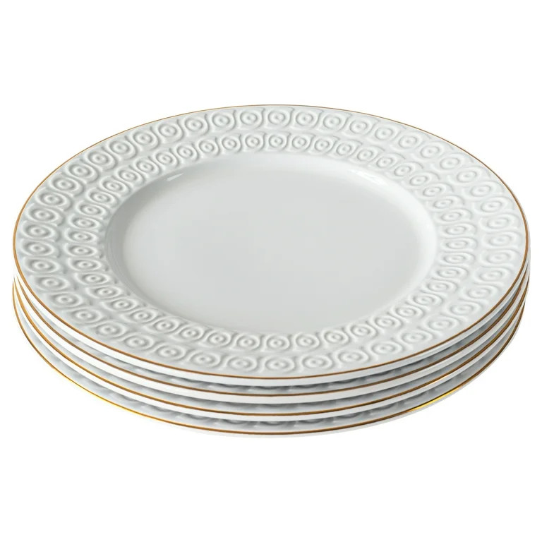 Sofia Home 4 Pack White Stoneware Dinner Plates by Sofia Vergara - Walmart.com | Walmart (US)