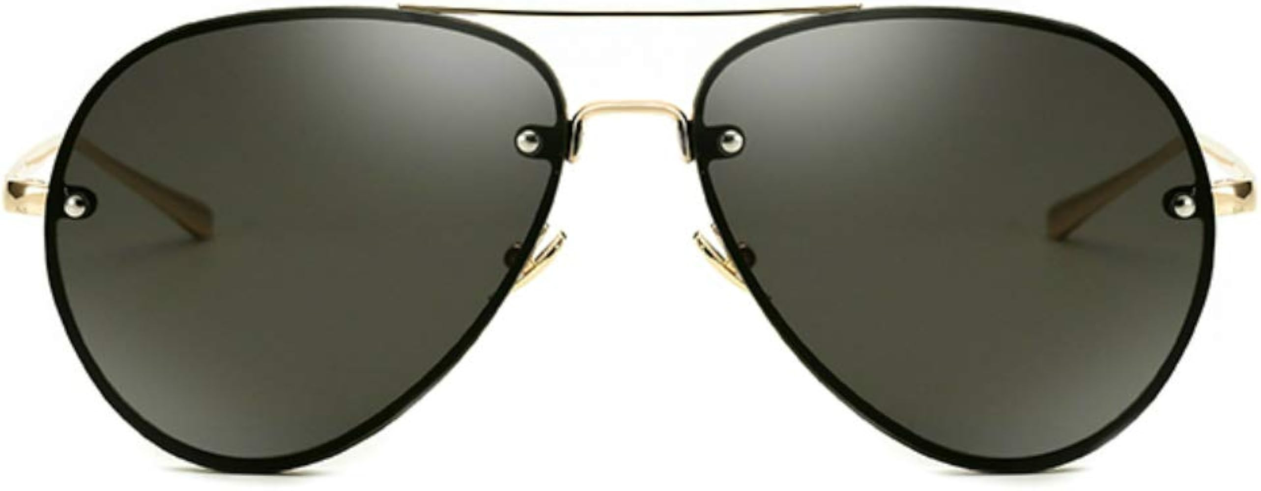 Oversized Aviator Sunglasses Vintage Retro Gold Metal Frame Colorful Lenses 62mm | Amazon (US)