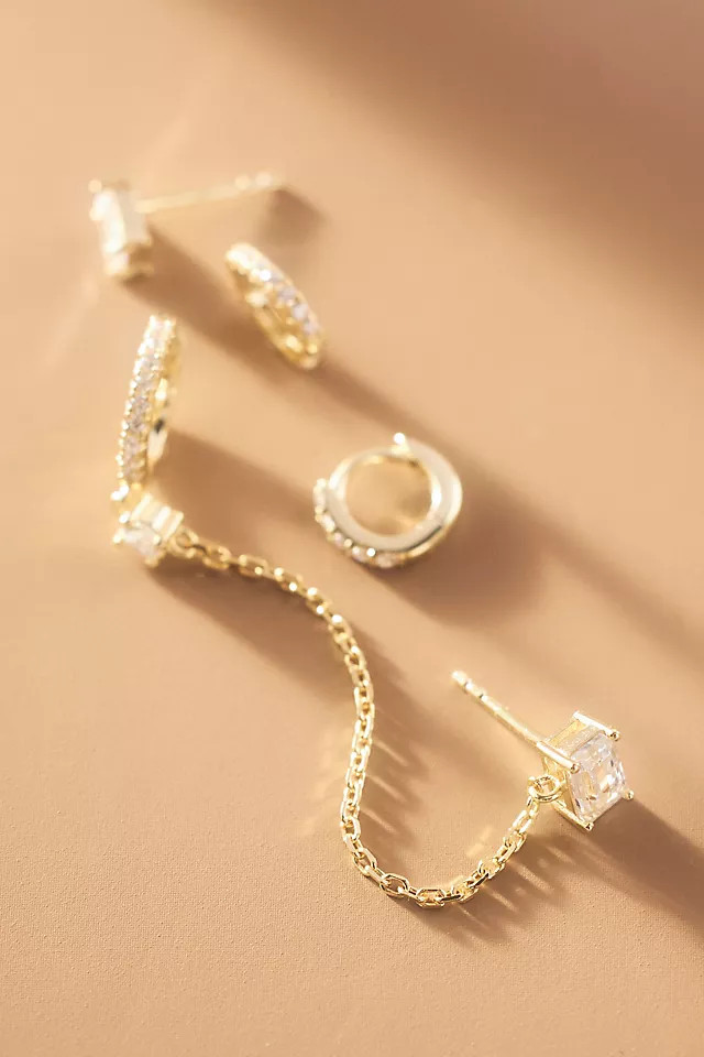 By Adina Eden The Everyday Earrings Stack Combo Set | Anthropologie (US)