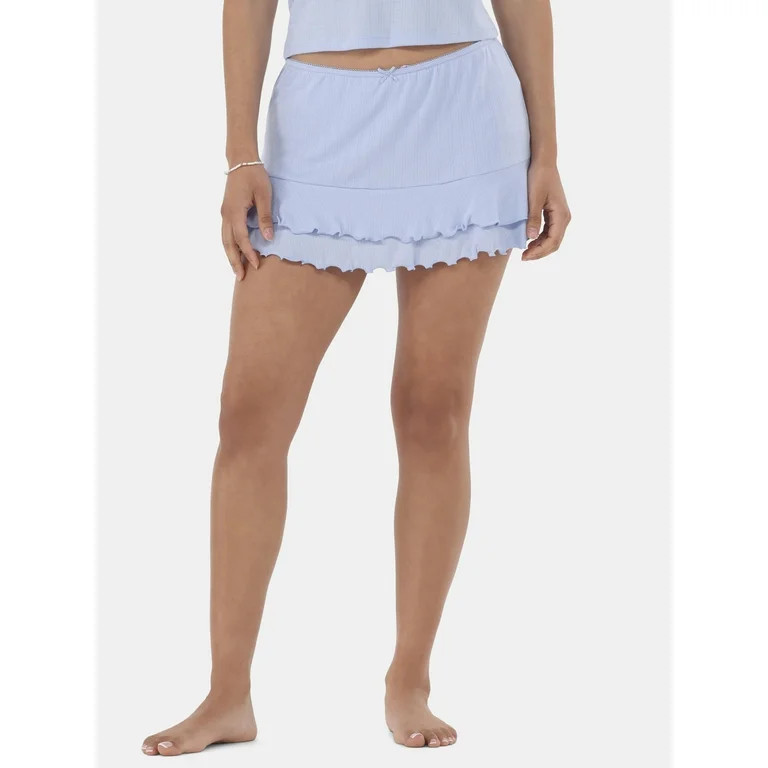 No Boundaries Pointelle Sleep Skort, Women’s, Sizes XS to XXL - Walmart.com | Walmart (US)