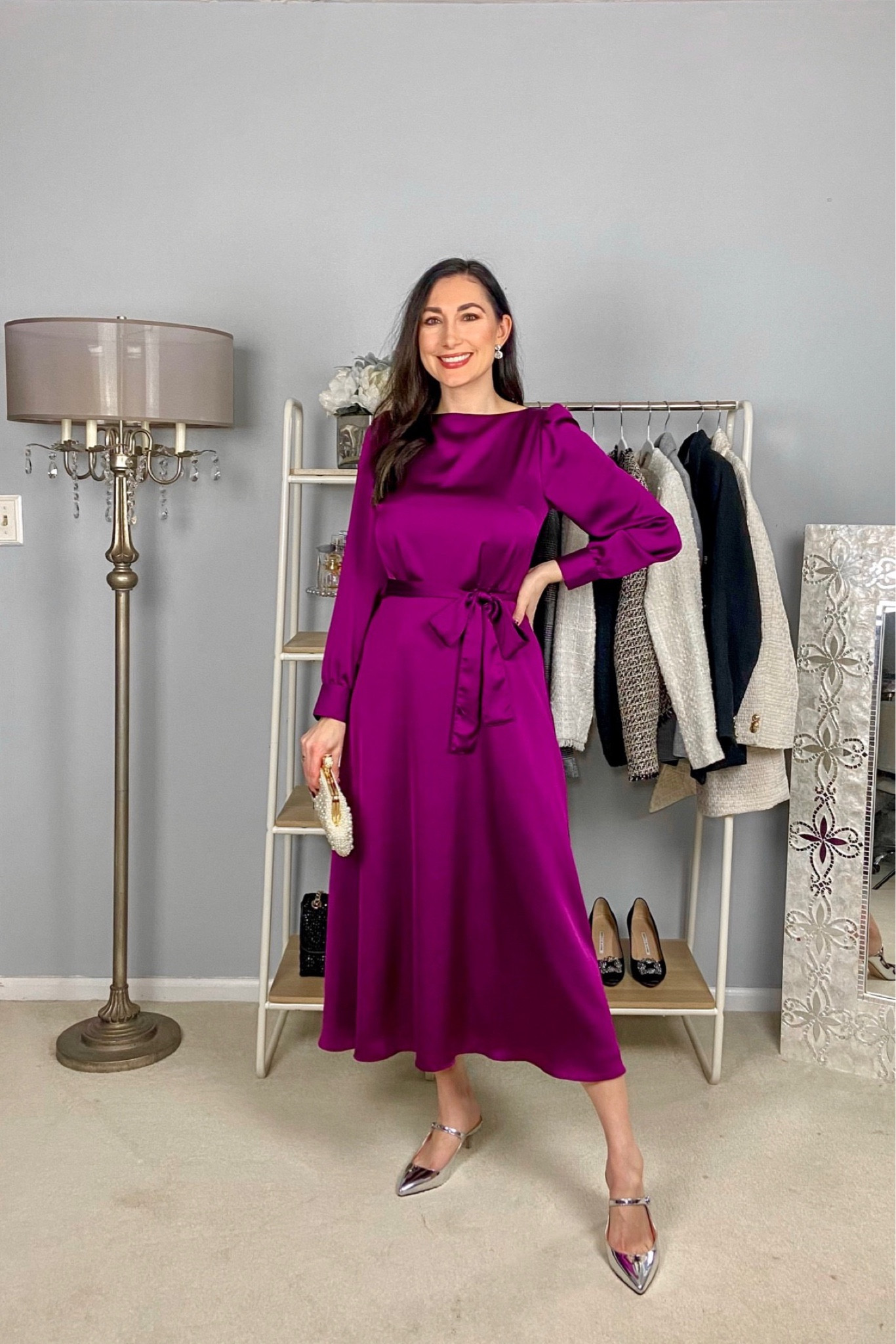 Gorgeous purple midi dress that I wore to my friend’s baby shower is currently 40% off with code style40💜

Purple dress size 2 fits slightly big but wouldn’t size down 
Silver heels size 7, TTS

#thisisann #grwm #holidaydress #mididress #elegantstyle #katemiddletonstyle #classyoutfit #purpledress #silverheels #styleatanyage #getreadywithme #ootddetails #whatiwore 


#LTKshoecrush #LTKsalealert #LTKwedding