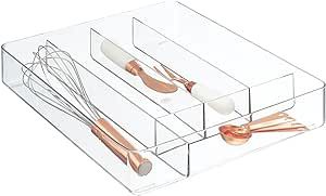 mDesign Plastic Kitchen Cabinet Drawer Storage Organizer Tray - for Storing Organizing Cutlery, S... | Amazon (US)