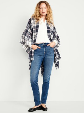 Flannel Fringe Poncho | Old Navy (US)