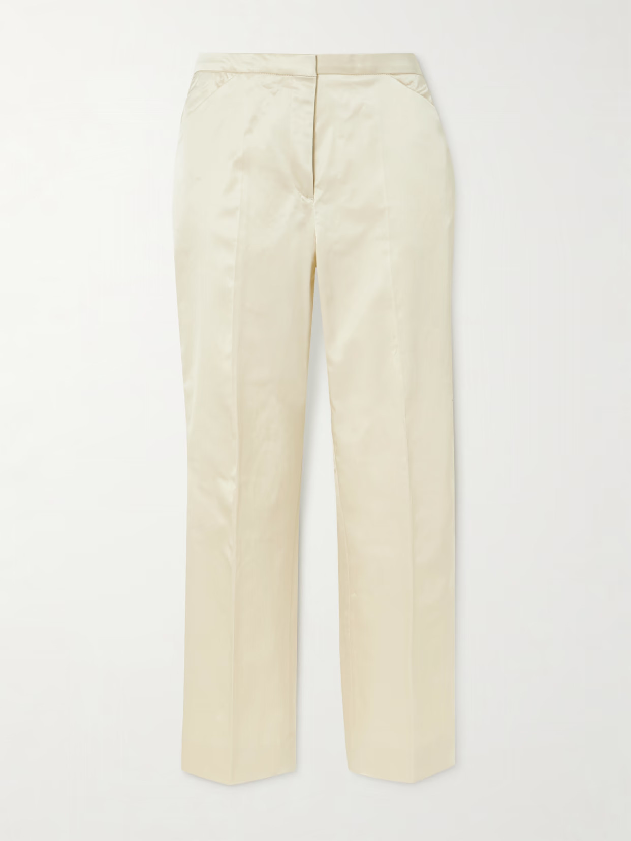TOTEME - Cropped Organic Cotton-blend Straight-leg Pants - Cream | NET-A-PORTER (UK & EU)