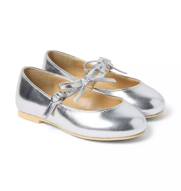 Metallic Bow Ballet Flat | Janie and Jack