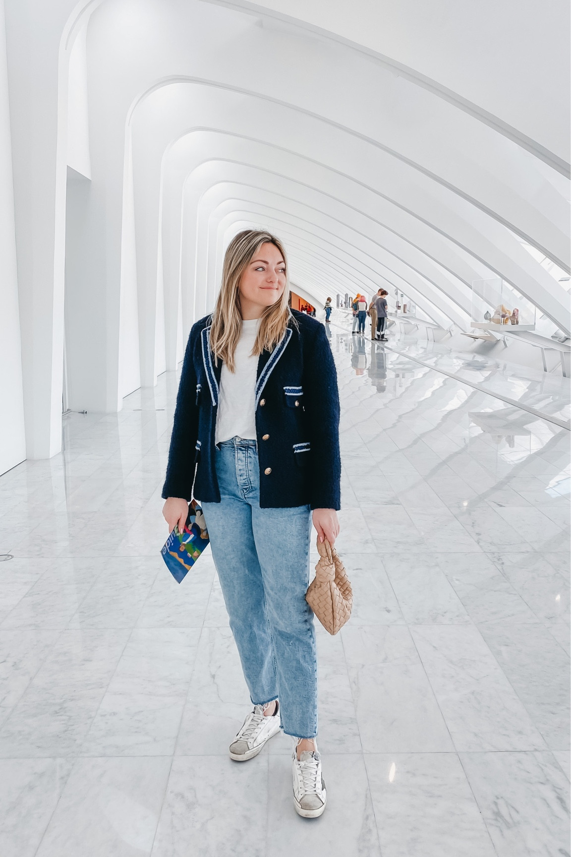 Tweed blazer - Wearing the 38

Old Navy White Vintage Tee + Raw Hem Straight Leg Jeans

Amazon handbag - under $50, looks designer.

Golden goose sneakers 

#LTKunder50 #LTKitbag #LTKstyletip