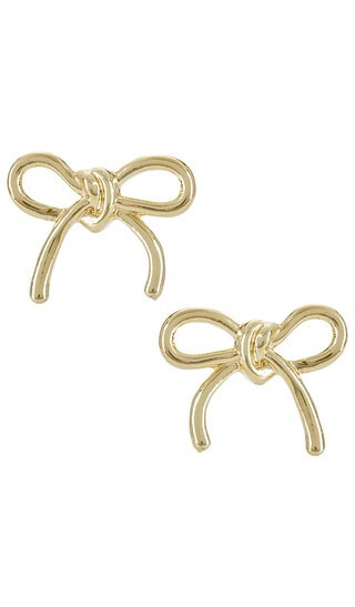 BaubleBar Bow Stud Earrings in Metallic Gold. | Revolve Clothing (Global)
