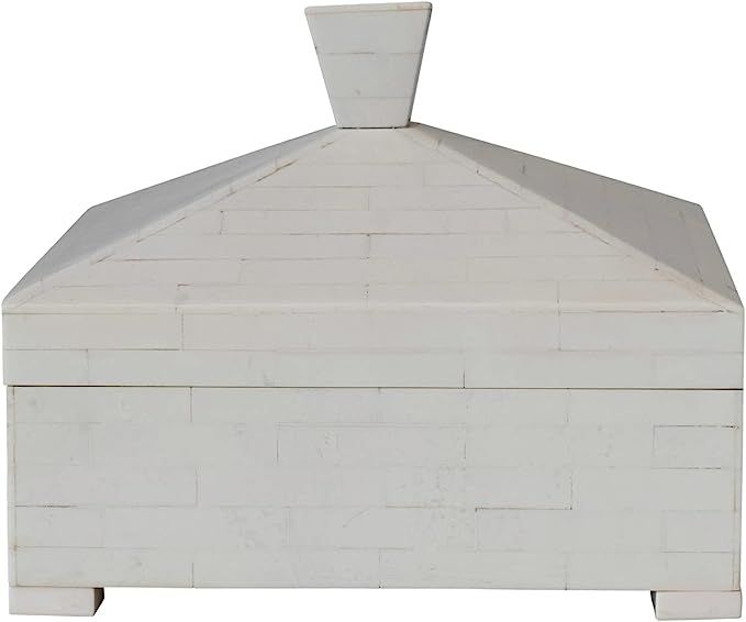 Creative Co-Op Decorative Storage Pyramid Lid and Knob, Ivory Box | Amazon (US)