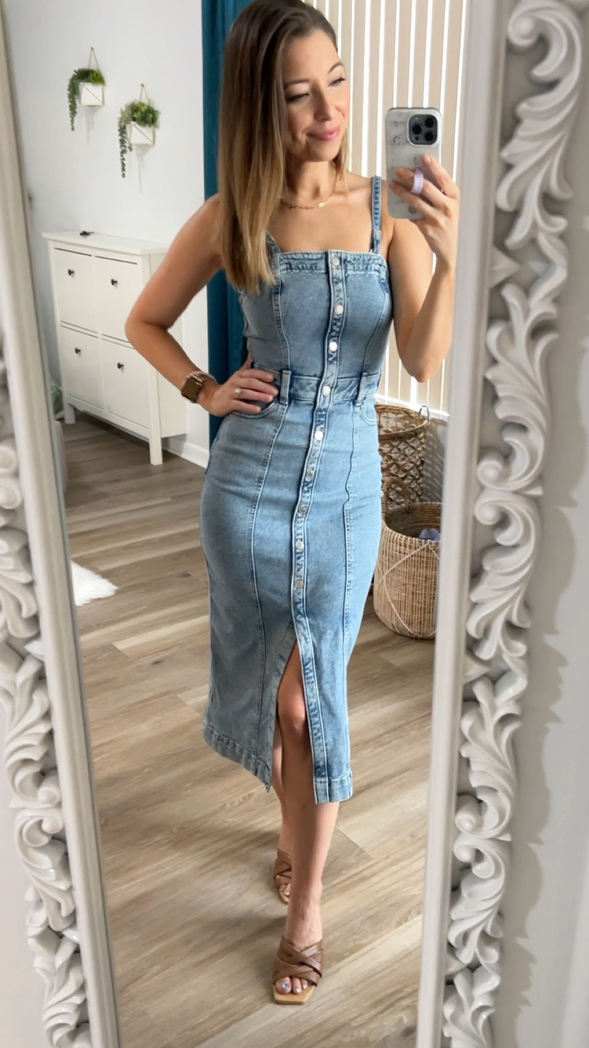 Denim is on trend this season! Scooped up this adorable denim dress from Kohl’s for under $50!! Thick stretch denim material with back zipper and removable straps  For size reference I am 5’3, 115lbs wearing size 0. 

#denim #denimdress #mididress

#LTKFindsUnder50 #LTKSaleAlert #LTKStyleTip