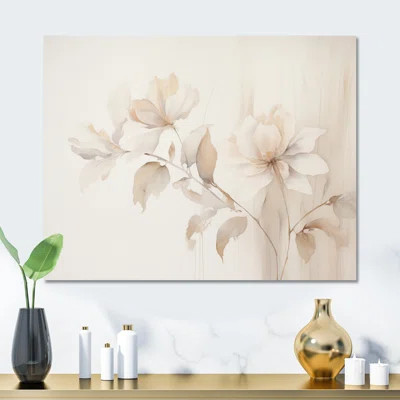 White Botanical Elegance II - Abstract Botanicals Metal Wall Art Prints | Wayfair North America