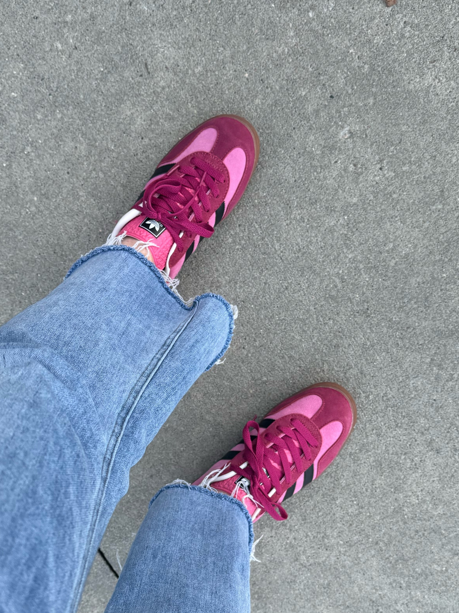 The cutest pink Adidas Gazelles