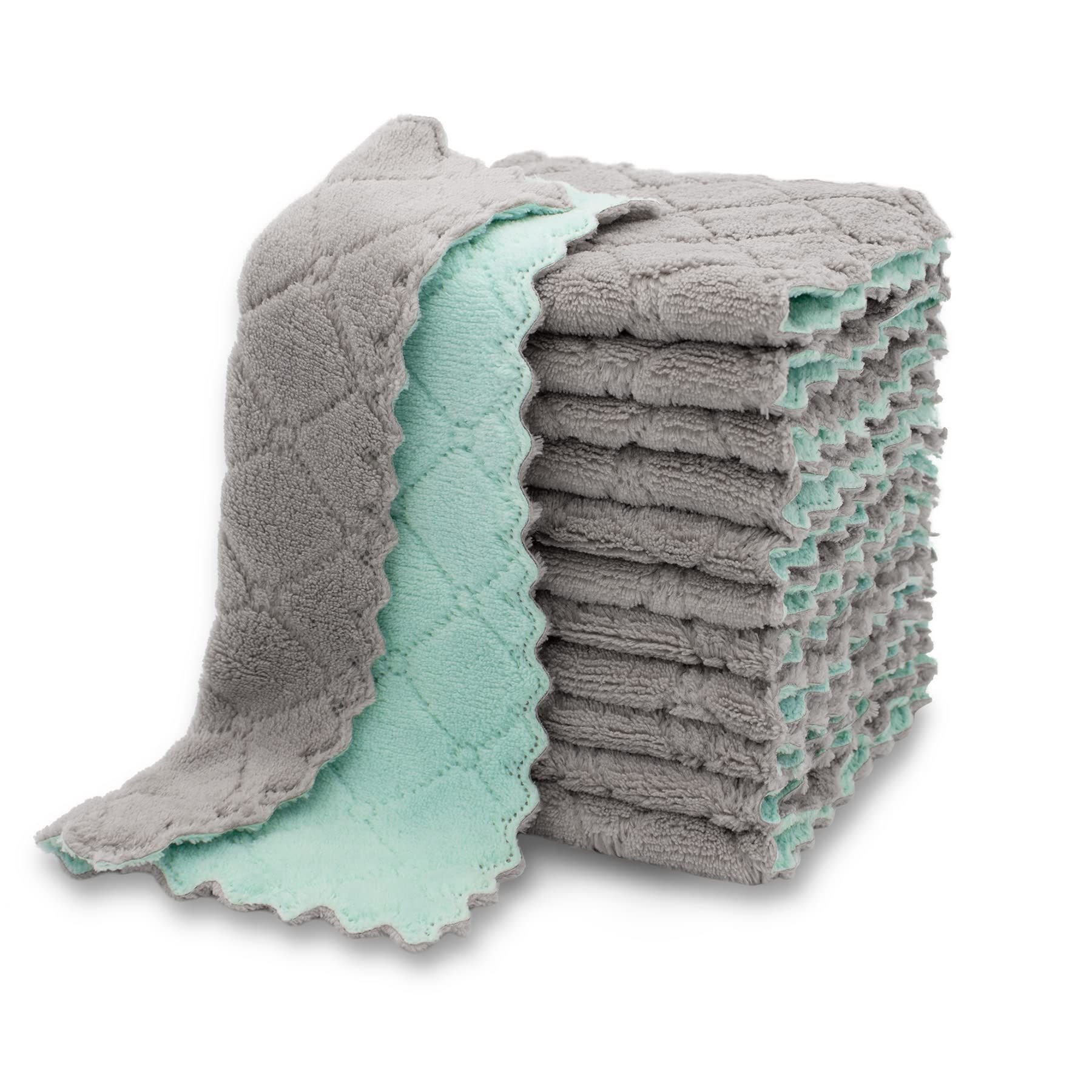 Amazon.com: kimteny 12 Pack Kitchen Cloth Dish Towels, Premium Dishcloths, Super Absorbent Coral ... | Amazon (US)