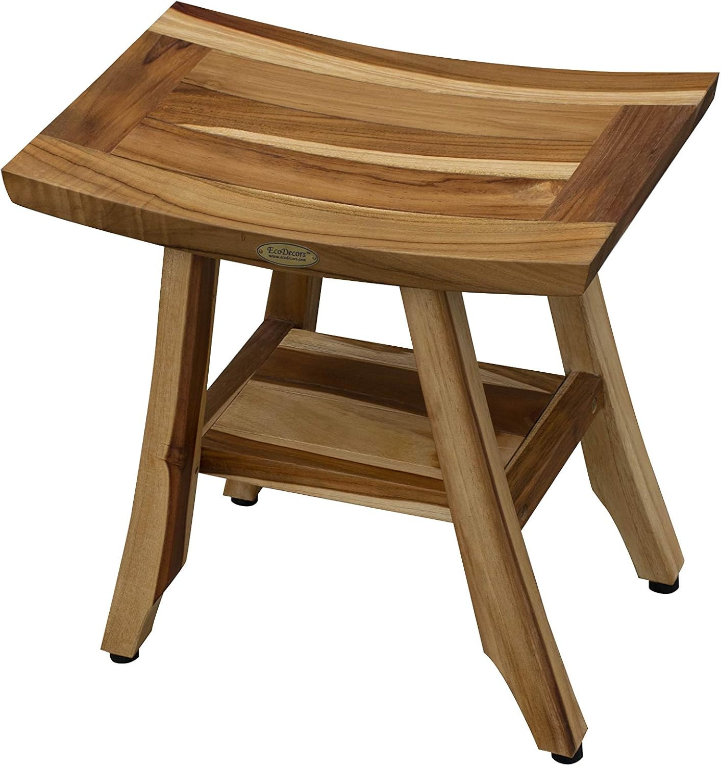 EcoDecors, Satori, 18", Teak Shower Bench, Teak Shower Stool, Teak Shower Seat, Shower Storage Sh... | Amazon (US)