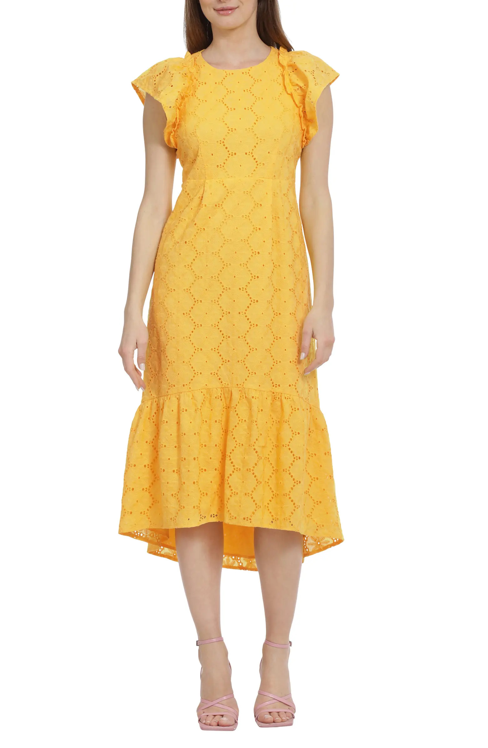 Eyelet A-Line Tiered Cotton Dress | Nordstrom