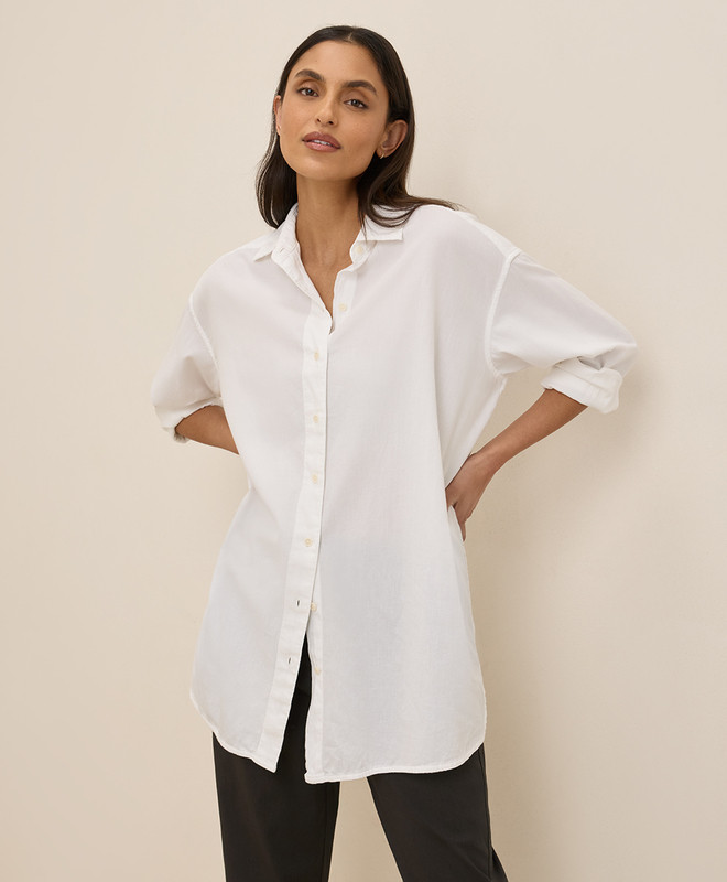 Women’s Sunset Lightweight Cotton Oversized Shirt made with Organic Cotton | Pact | Pact Apparel