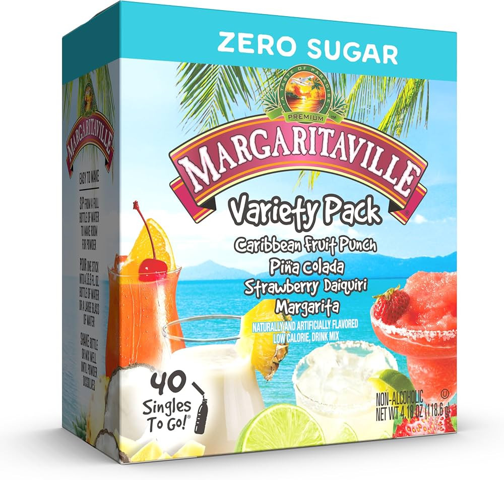 Margaritaville Singles to Go Water Drink Mix, Variety Pack, Includes 4 Flavors: Caribbean Fruit P... | Amazon (US)