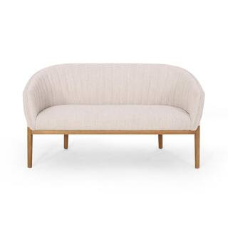 Galena 55 in. Beige Solid Fabric 2-Seat Loveseats | The Home Depot