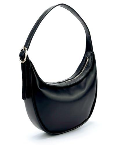 RosCelesty Crescent Shoulder Bag for Women PU Leather Small Crossbody Purse Adjustable Strap Half Moon Underarm Bag | Amazon (US)