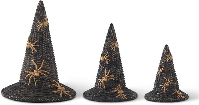 K & K Interiors Woven Witch Hats with Gold Spiders Set of 3 42448A | Amazon (US)