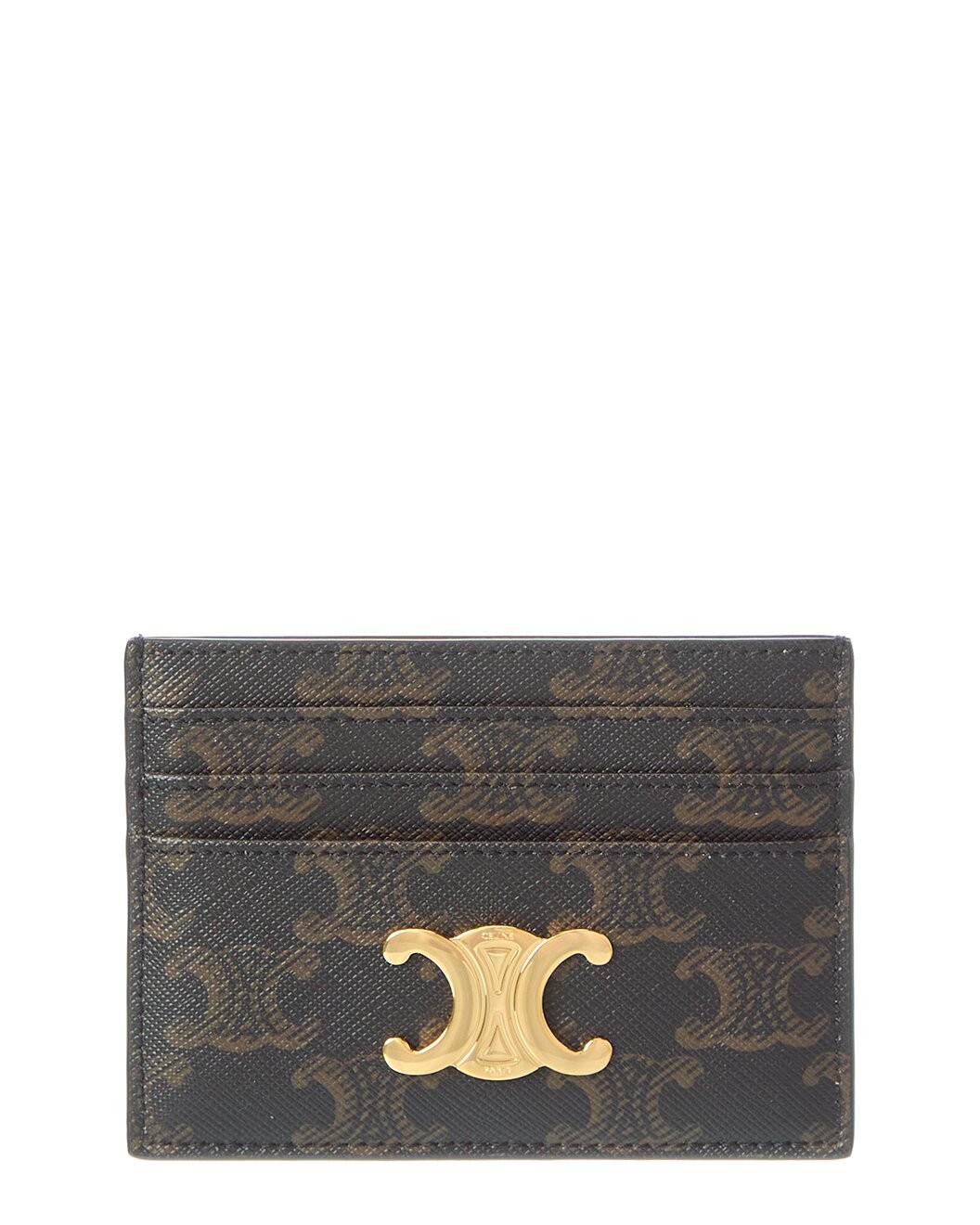 Triomphe Canvas & Leather Card Case | Gilt & Gilt City