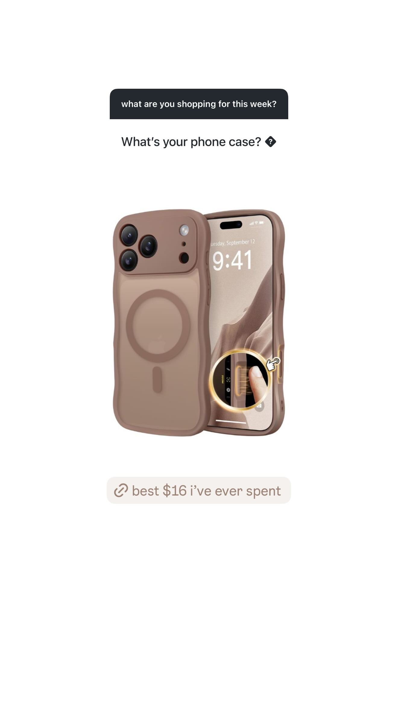 best $16 i’ve spent in a while! this phone case has become such a random favorite. i love the neutral color, the built-in magsafe, and the little camera button detail on the side makes taking photos so much easier.

such a good affordable find, especially if you’re constantly taking mirror pics, outfit photos, or videos on your phone. 

 #LTKSeasonal