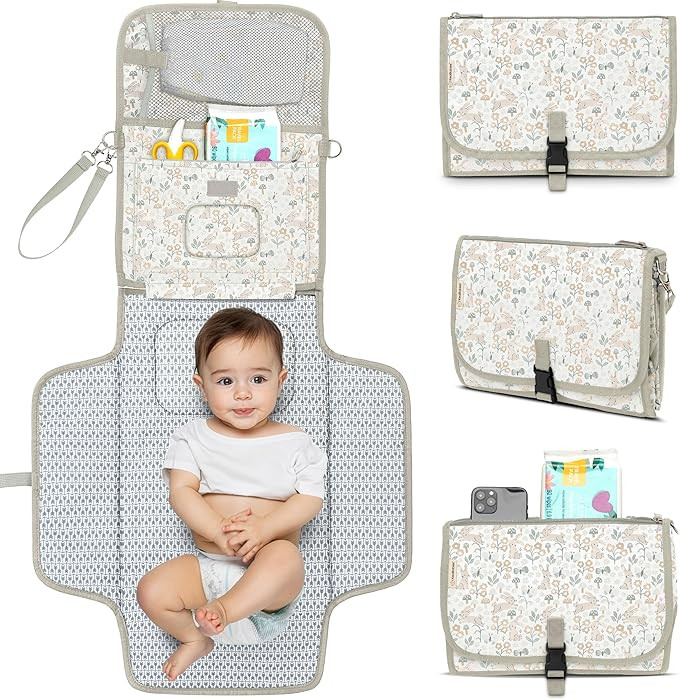 KeaBabies Portable Diaper Changing Pad, Travel, Car - Large Waterproof Baby Changing Mat, Wipeabl... | Amazon (US)