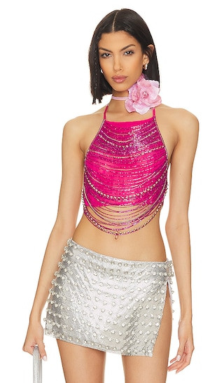 Kelya Embellished Top in Hot Pink | Revolve Clothing (Global)