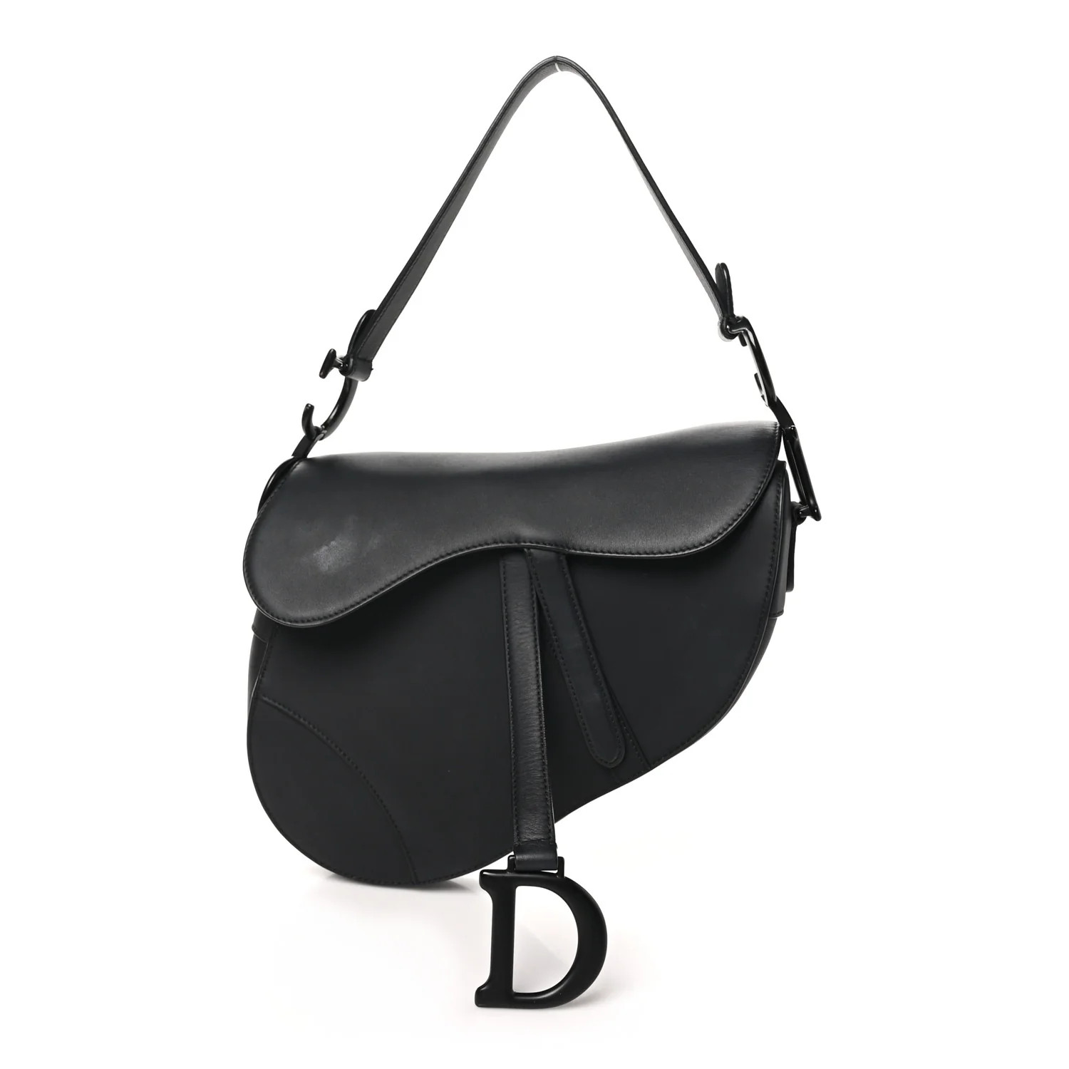 Ultra Matte Calfskin Saddle Bag Black | FASHIONPHILE (US)