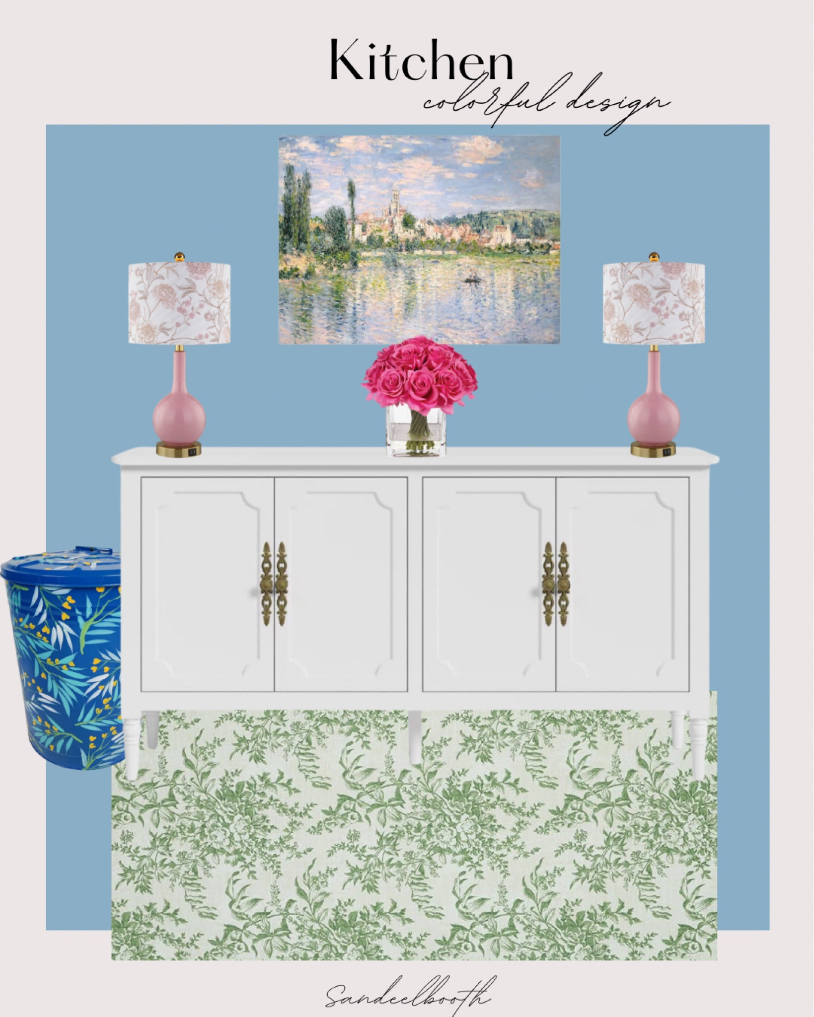 Colorful kitchen design! What I’m doing in my own home, add in vintage cookbooks. 🩵🩵

#LTKFindsUnder50 #LTKHome #LTKSaleAlert