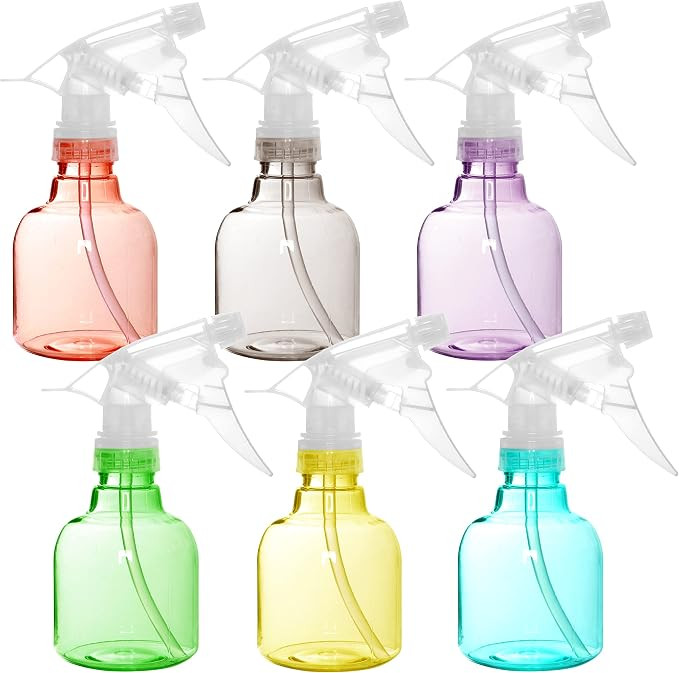 Youngever 6 Pack Empty Plastic Spray Bottles, 6 Assorted Colors (8 Ounce) | Amazon (US)