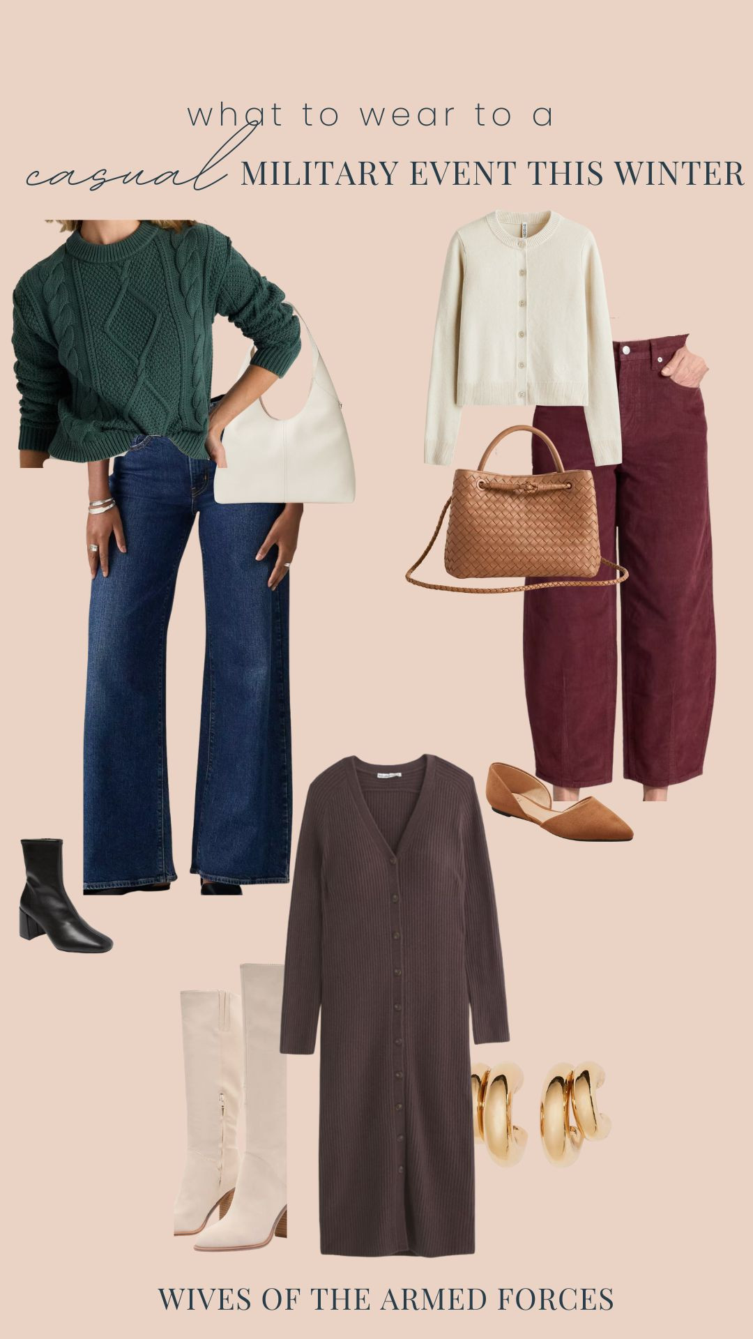 Outfit inspo to look cozy and cute for winter military casual social events!  

 #LTKSeasonal