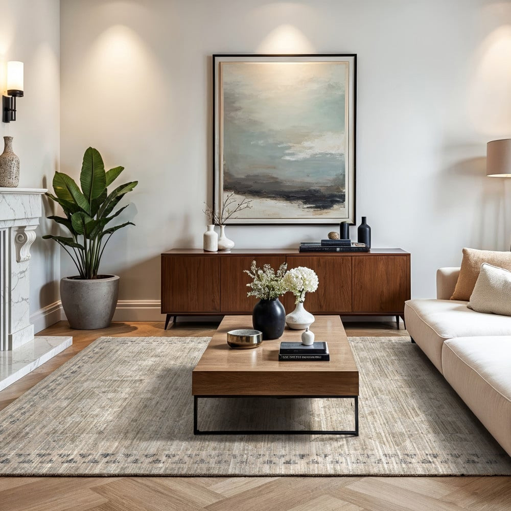 Shia Bordered Washable Outdoor Beige Area Rug | Rugs Direct