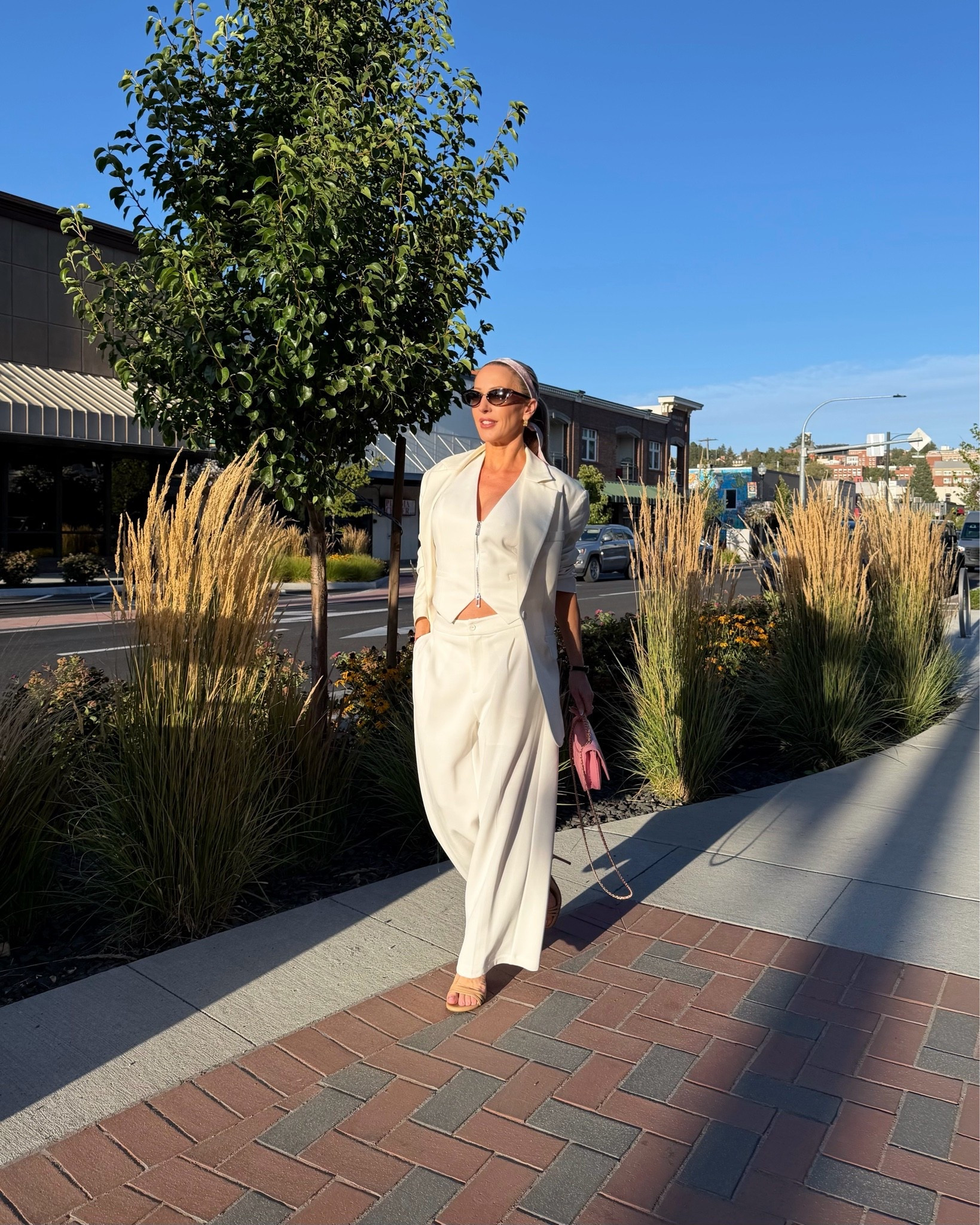 My favorite white suit on repeat and it’s the perfect fall outfit as it’s a 3 piece suit: vest, blazer and pants. Styled it with nude heels and pink Chanel flap bag. Use code 15EVE for 15% off at WISKII xoxo

#LTKootd #LTKPetite