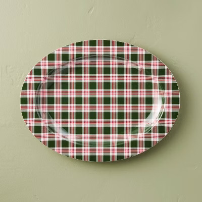 Melamine Serving Platter Christmas Green Plaid - Hearth & Hand™ with Magnolia | Target