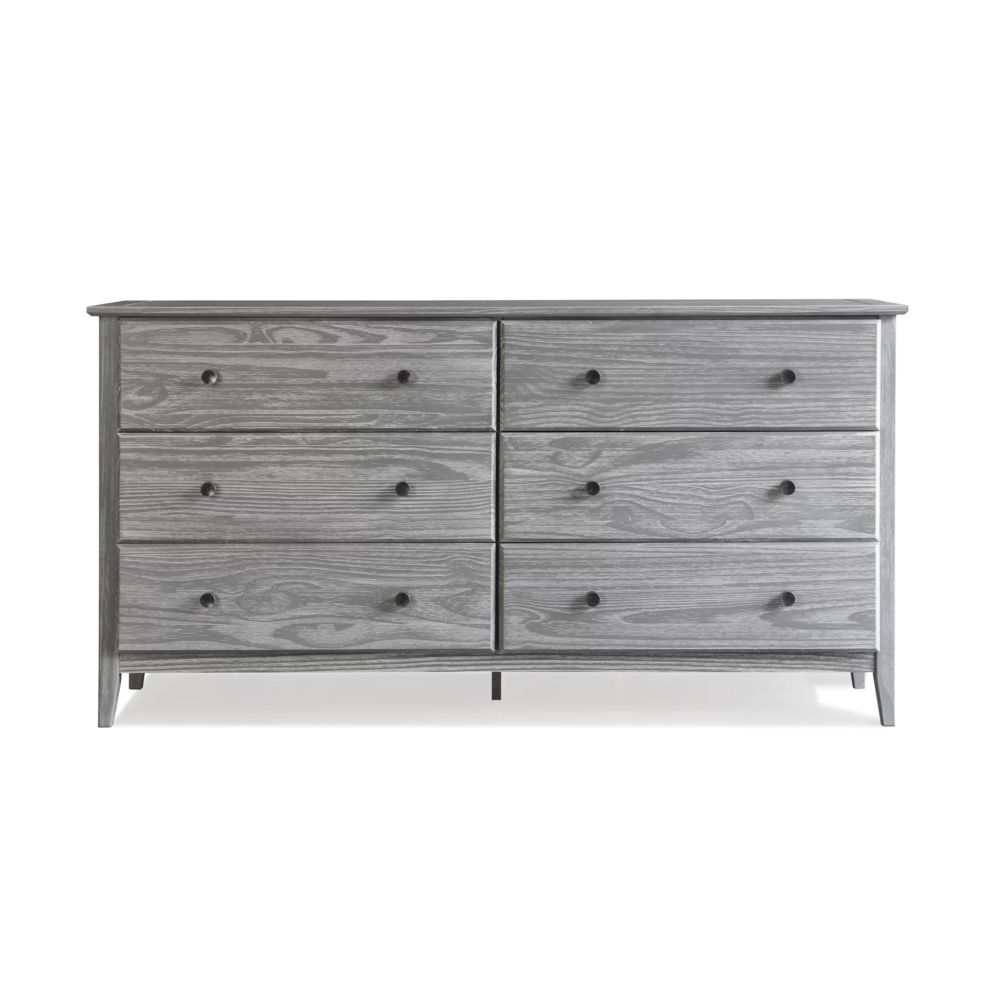 Greenport 6 Drawer 63.75" Solid Wood Double Dresser | Wayfair Professional