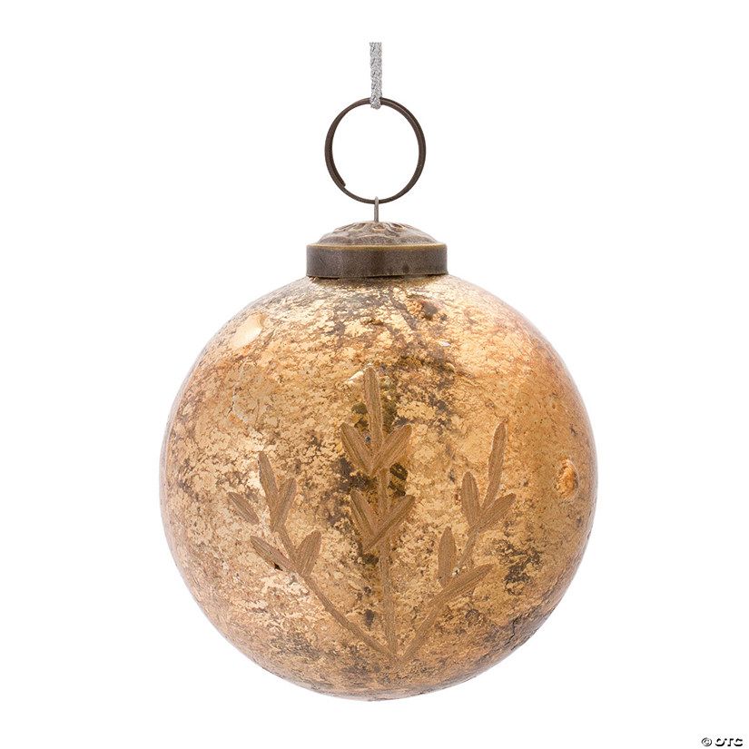 Gold Etched Mecury Glass Ball Ornament (Set Of 6) 3"D | Oriental Trading Company