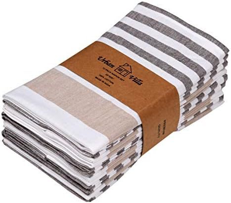 Urban Villa Horizontal Stripes Set of 12 Dinner Napkins (20X20 Inch) 100% Cotton Premium Over siz... | Amazon (US)