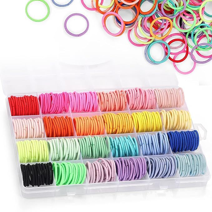 Baby Hair Ties, 336Pcs Small Hair Ties for Toddler Girls, Tiny Colorful Elastics Hair bands for I... | Amazon (US)