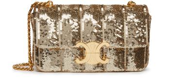 Chain shoulder bag triomphe in striped sequins - CELINE | 24S US