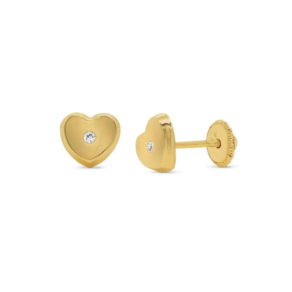 10K Gold Heart Stud Earrings | MYKA