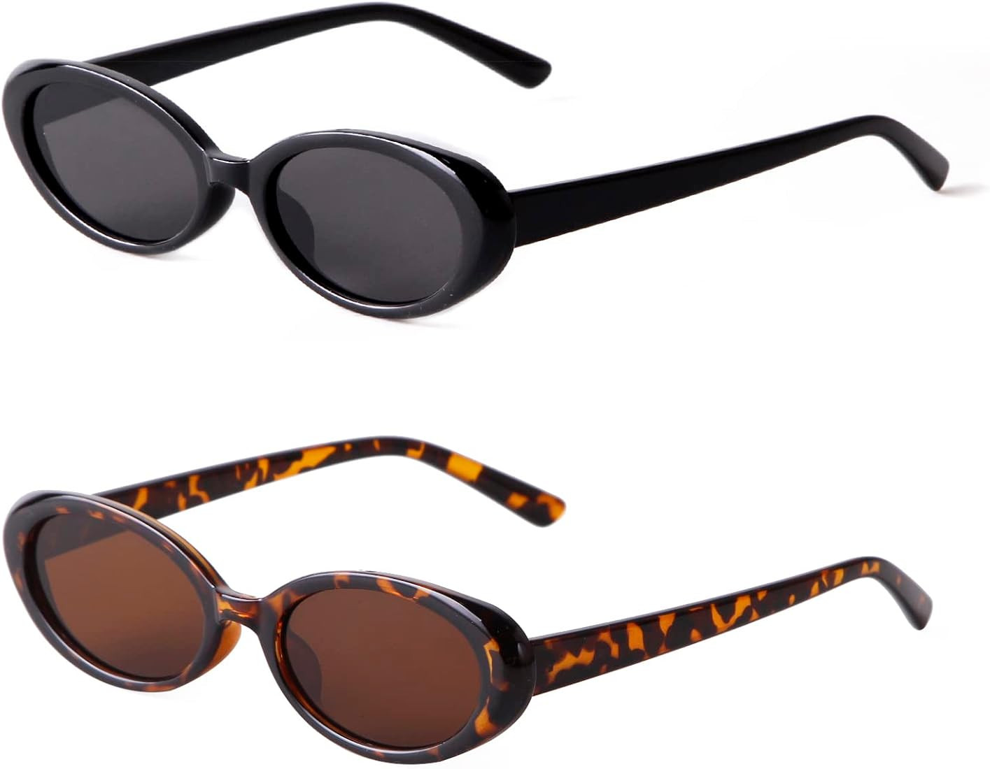 VIA LEECA Trendy Retro Oval Sunglasses for Women, 90s Small Y2K Fashion Vintage Narrow Sun Glasse... | Amazon (US)