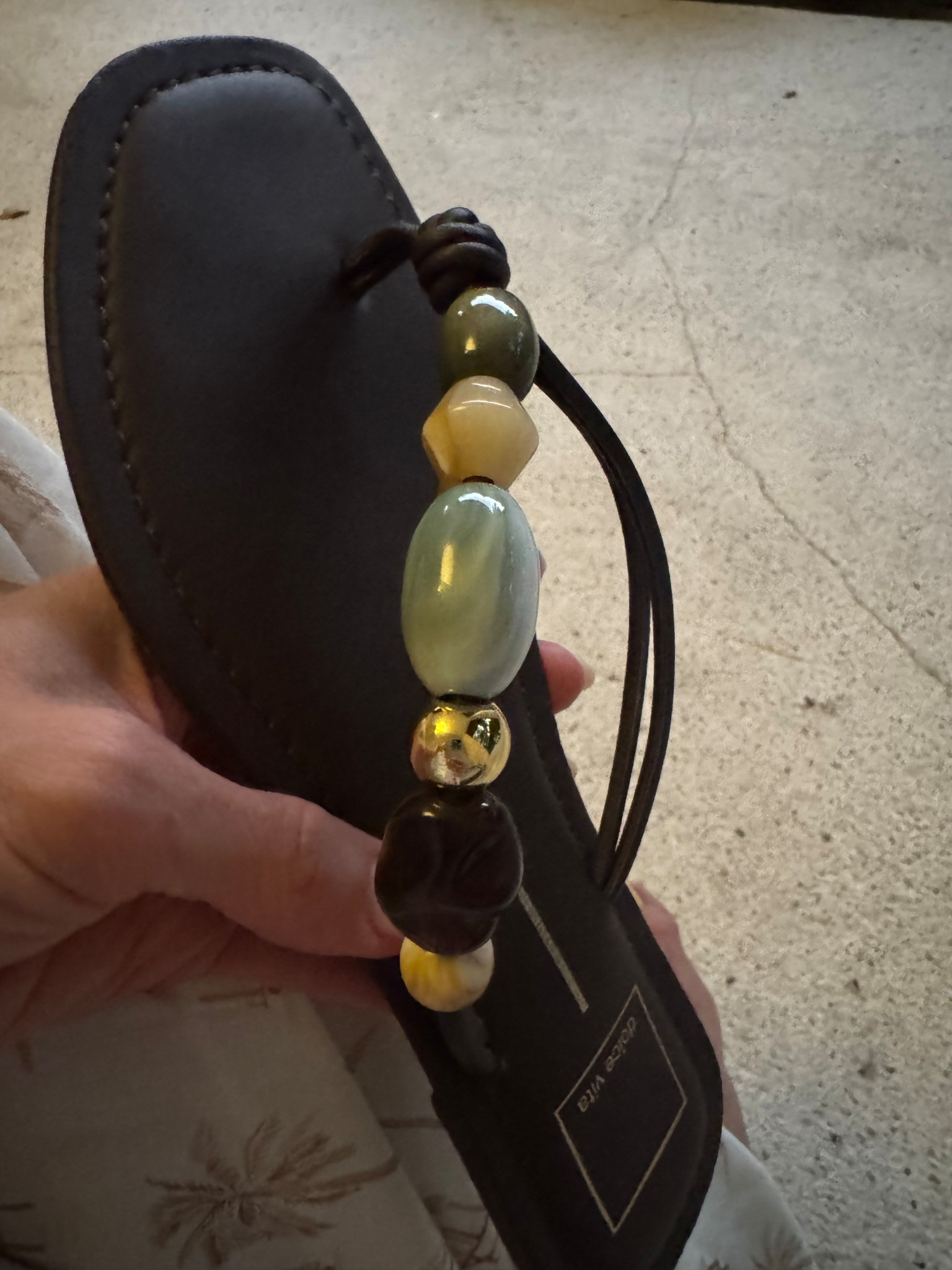 Perfect vacation sandal. Comfortable and no “wear them in” time needed! 
#beadedsandal #dolcevita

#LTKTravel #LTKOver40 #LTKootd