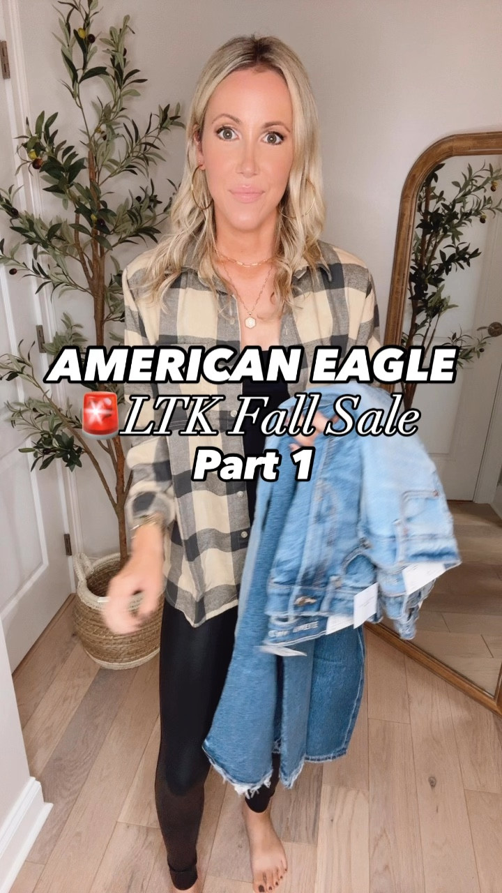 American Eagle Denim Haul 👖 loving all these jeans for fall and they’re on sale! Wearing 0 regular in all- I’m 5’7”. 

#LTKFallSale #LTKFindsUnder50 #LTKVideo
