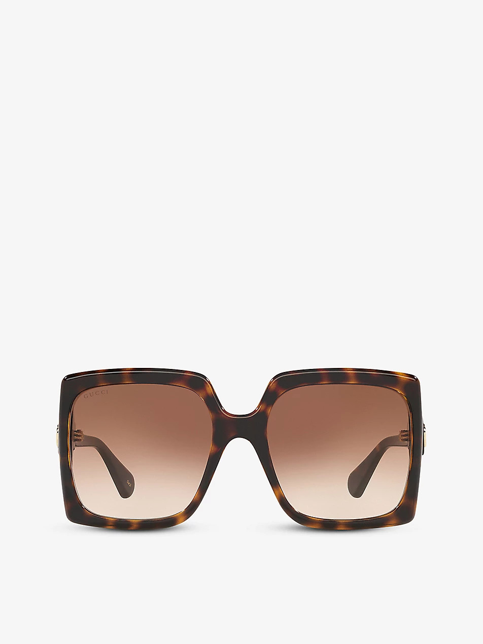 GG0876S square-frame glass and acetate sunglasses | Selfridges